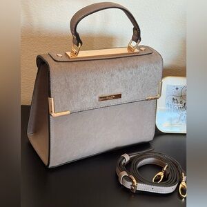 Dune London greige top handle handbag with removable shoulder strap